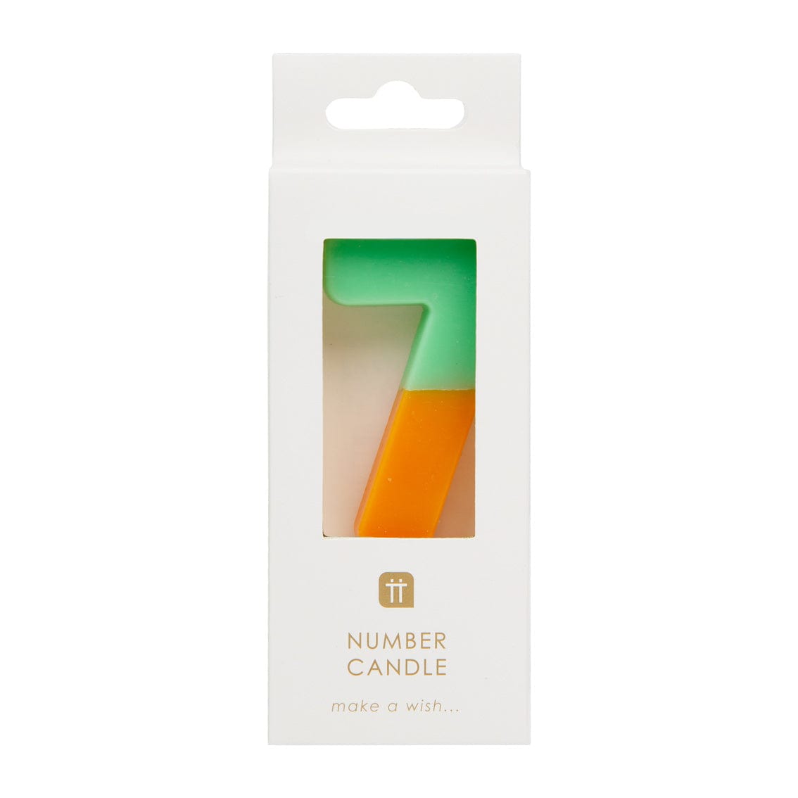 Talking Tables Number Candle - 7 (Orange & Green)