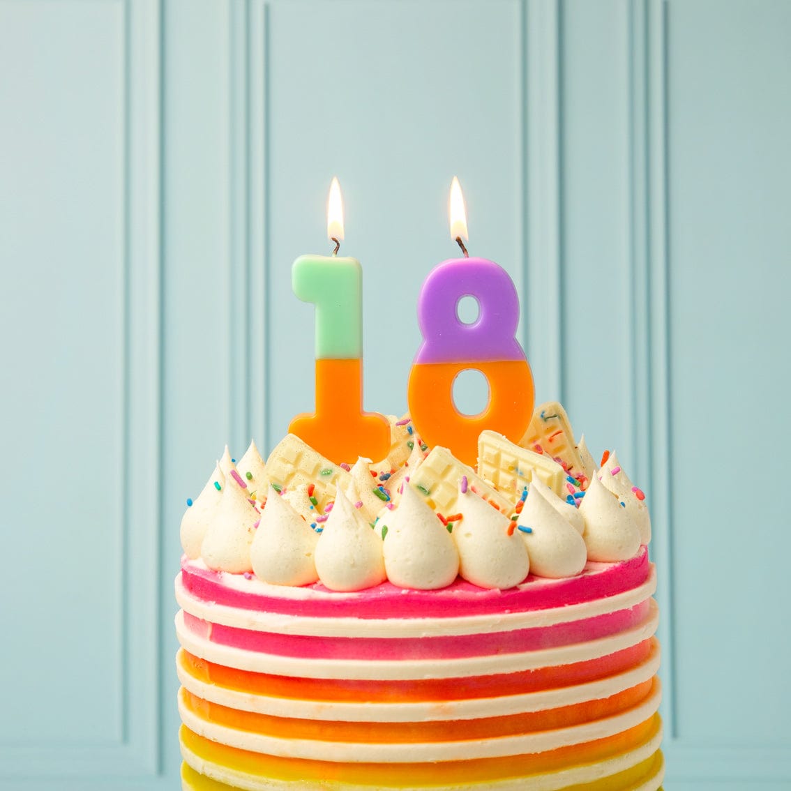 Talking Tables Number Candle - 8 (Orange & Purple)