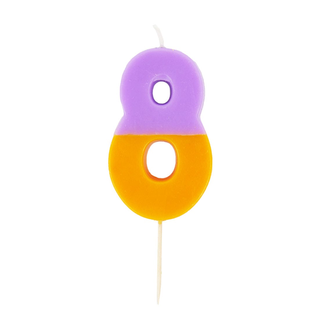 Talking Tables Number Candle - 8 (Orange & Purple)