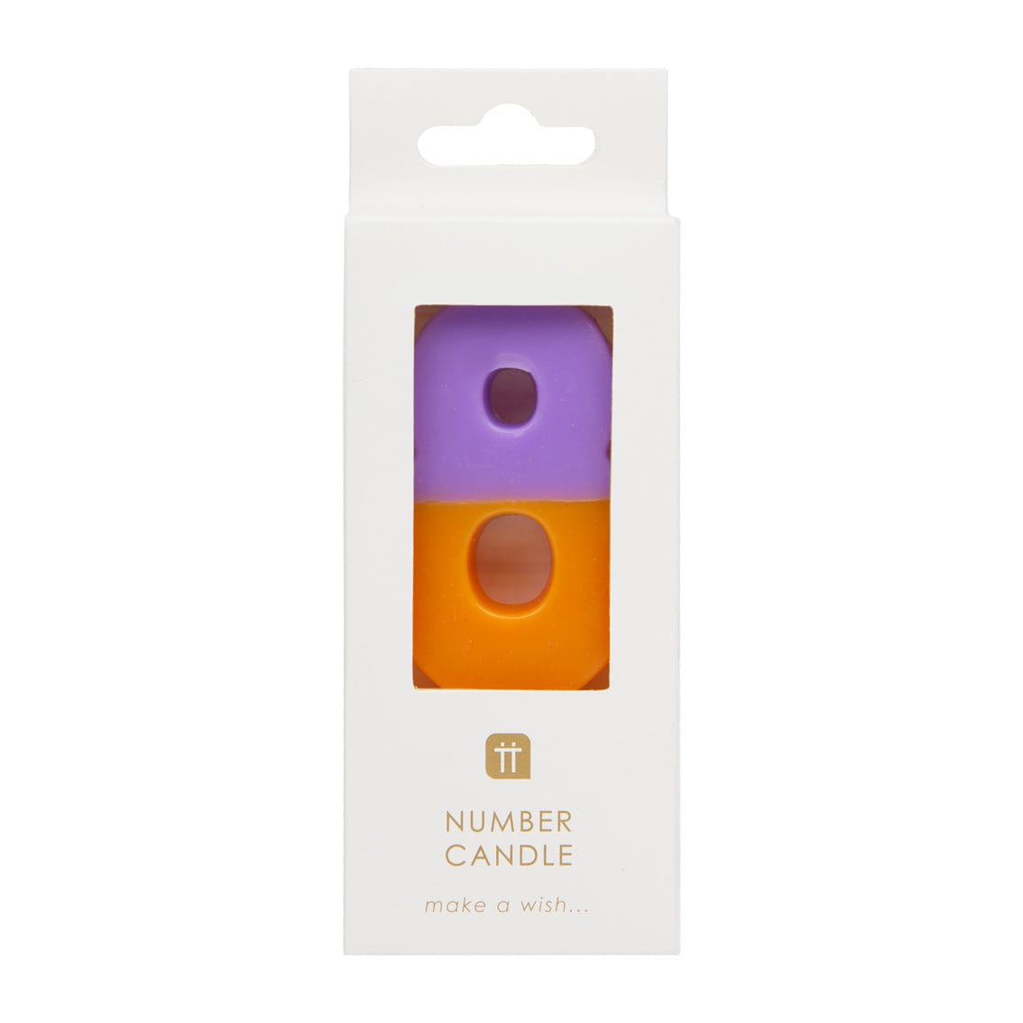 Talking Tables Number Candle - 8 (Orange & Purple)