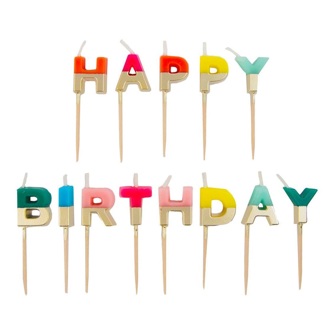 Talking Tables Rainbow 'Happy Birthday' Candles