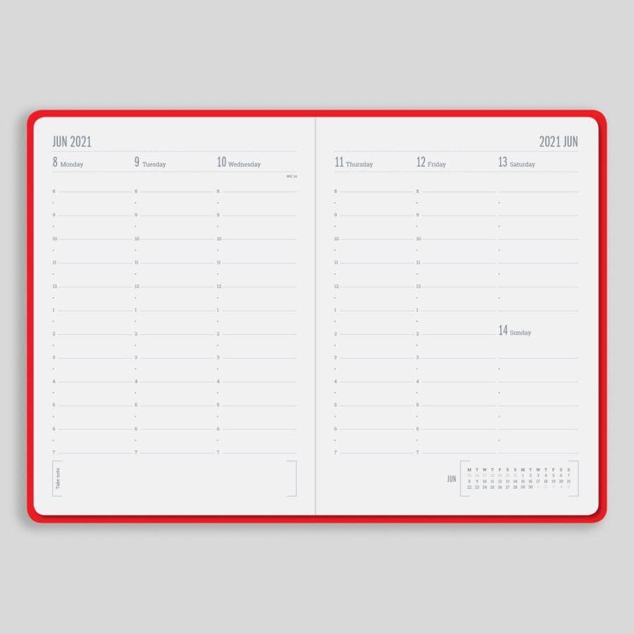 Tangible Stationery A5 Week in View Diary Red