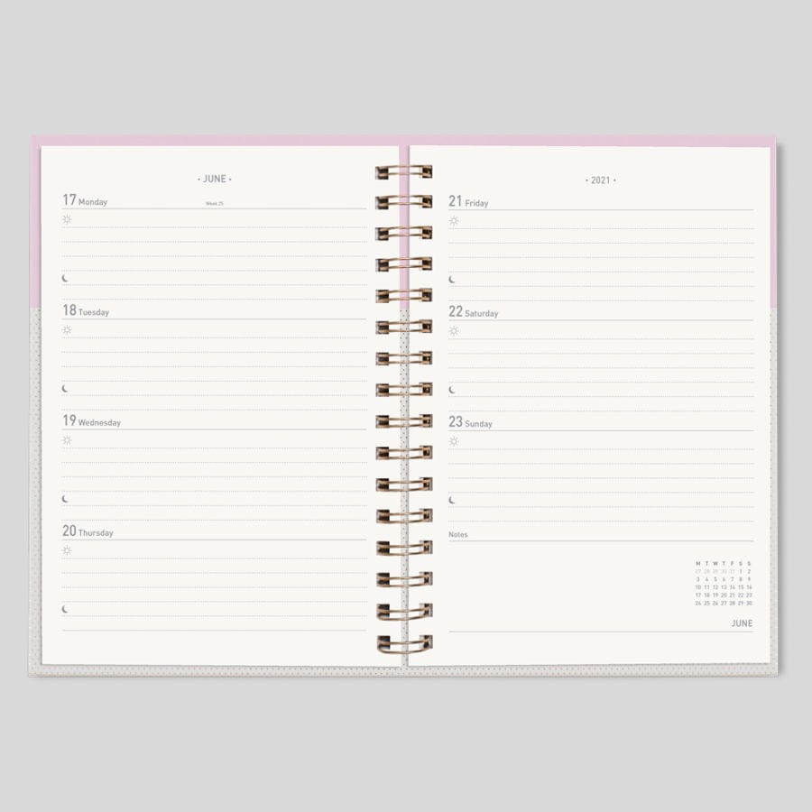 Tangible Stationery Rose Gold Wiro Week to View Diary