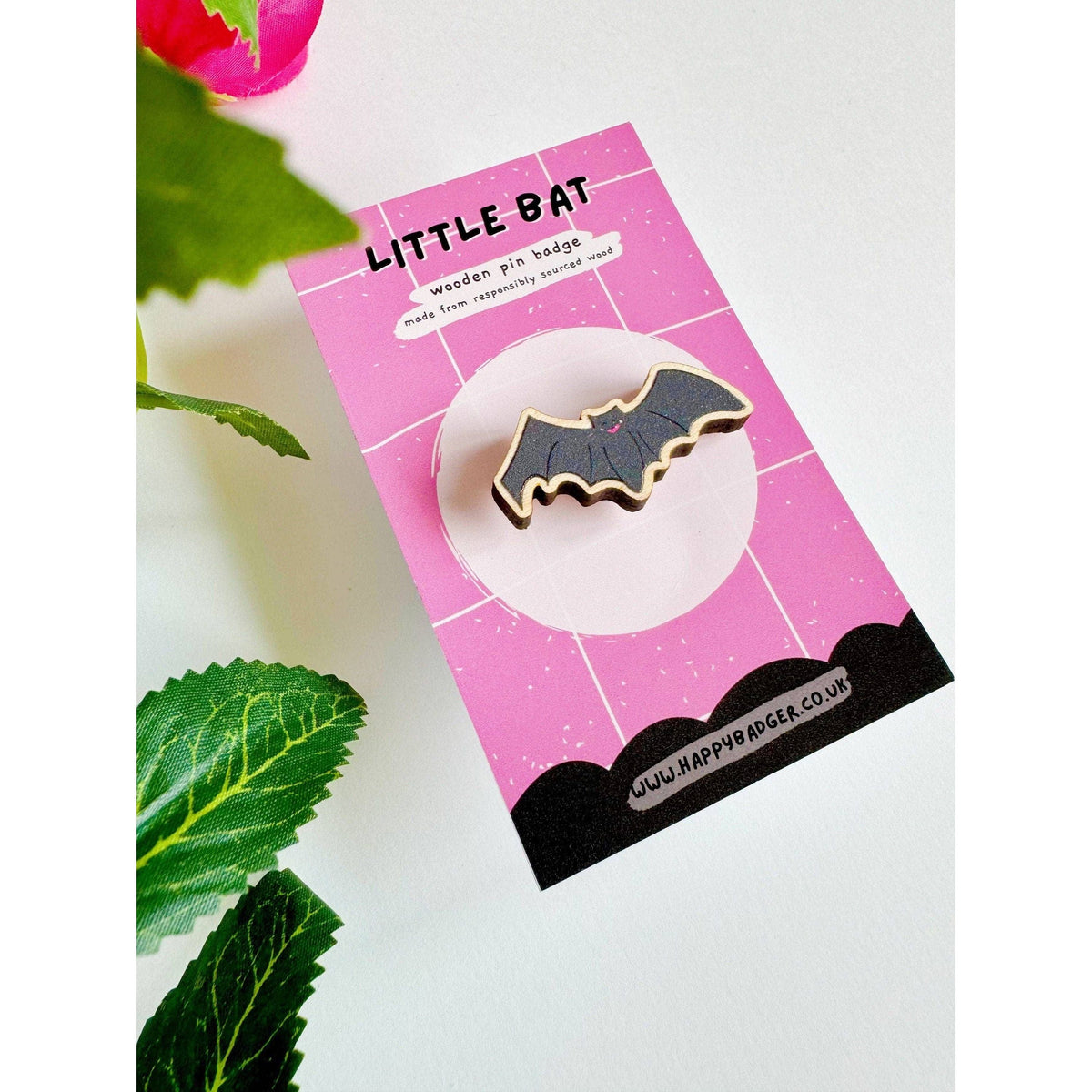 The Happy Badger Bat Pin Badge