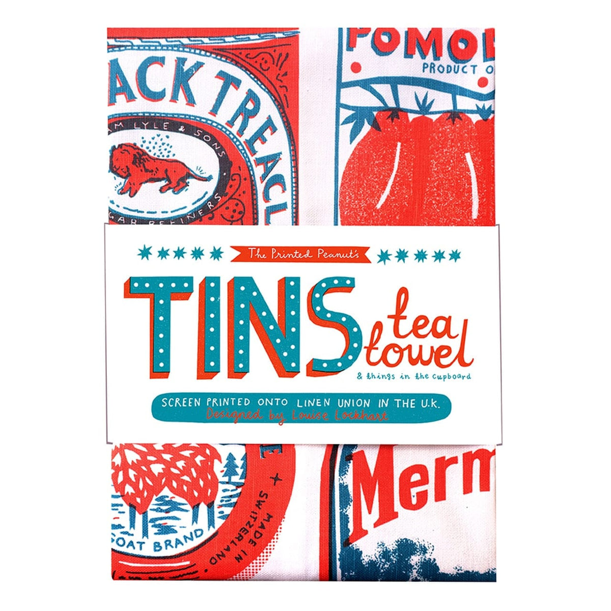 The Printed Peanut Tins Tea Towel