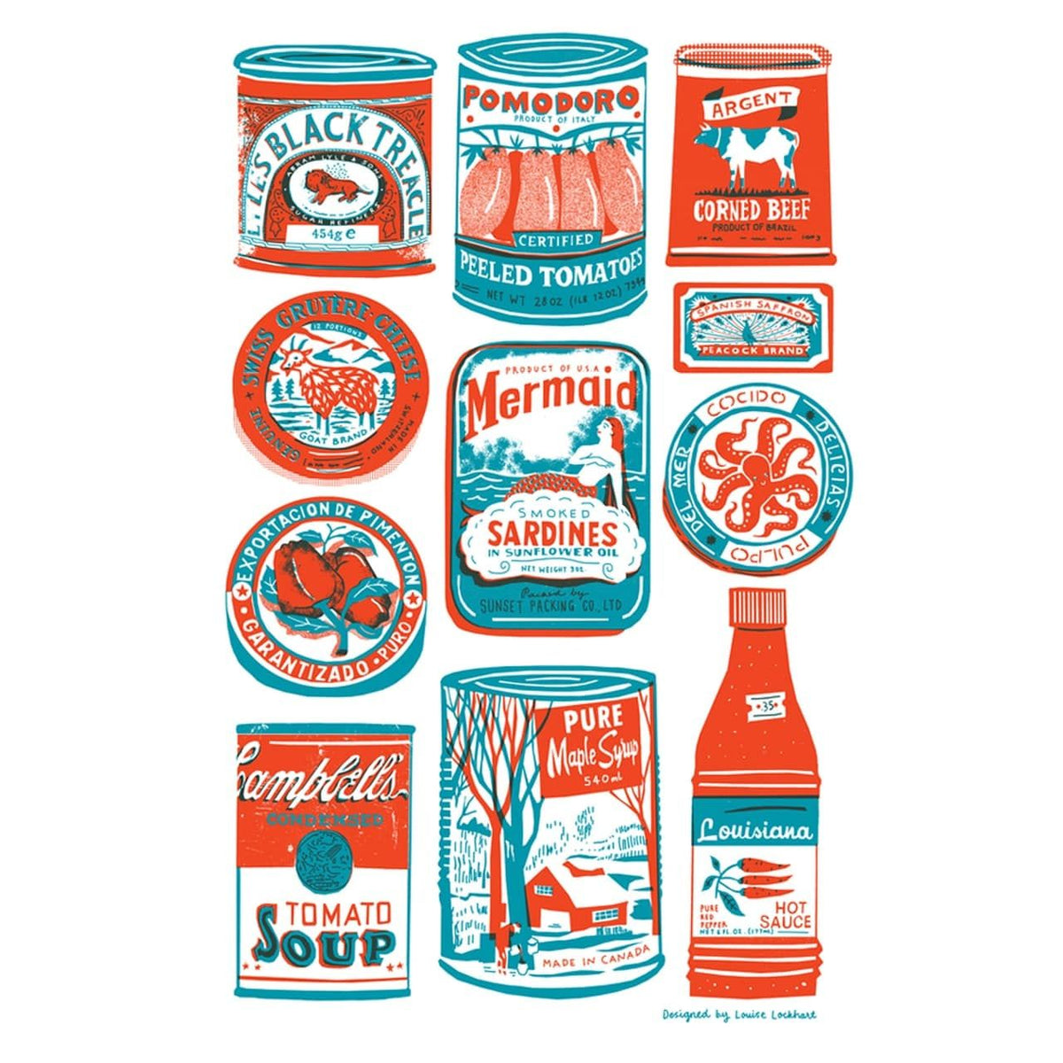 The Printed Peanut Tins Tea Towel