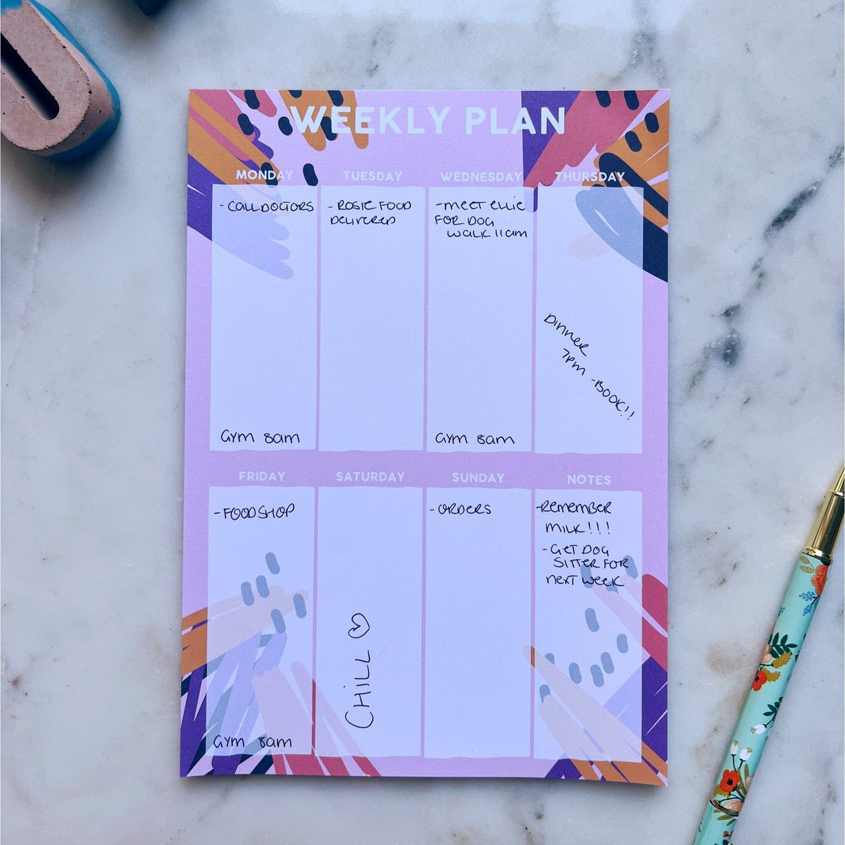 XOXO designs by Ruth A5 Colourful Undated Weekly Planner