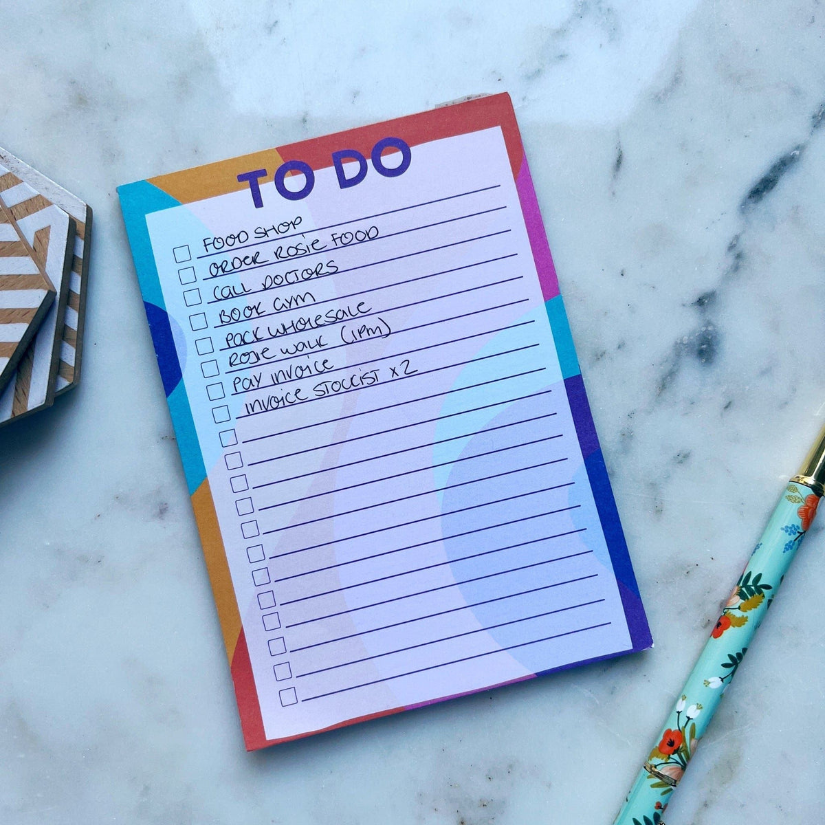 XOXO designs by Ruth A6 Colourful To Do Notepad