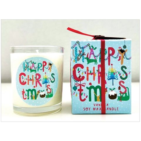 'Happy Christmas' Vanilla Scented Candle