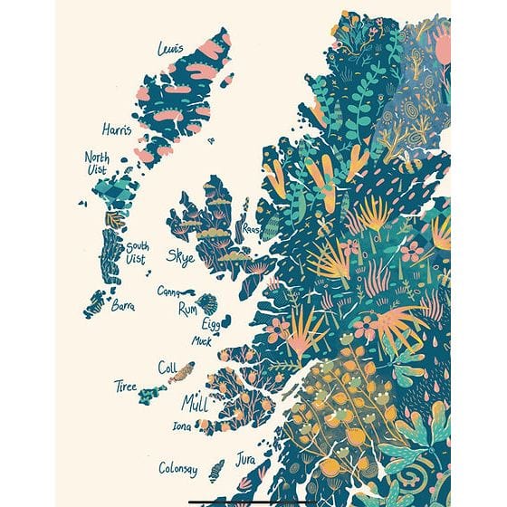 Alice Brown Scotland Map Print - Blue