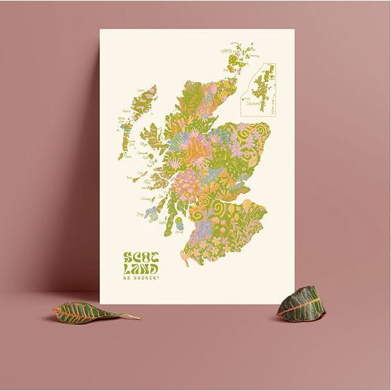 Alice Brown Scotland Map Print - Green