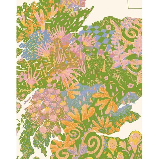 Alice Brown Scotland Map Print - Green