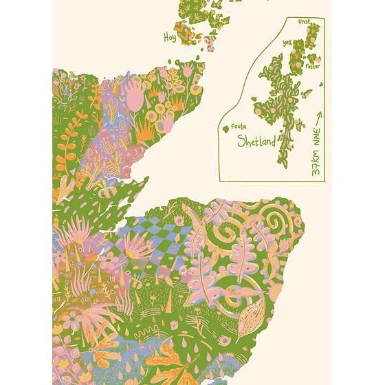 Alice Brown Scotland Map Print - Green