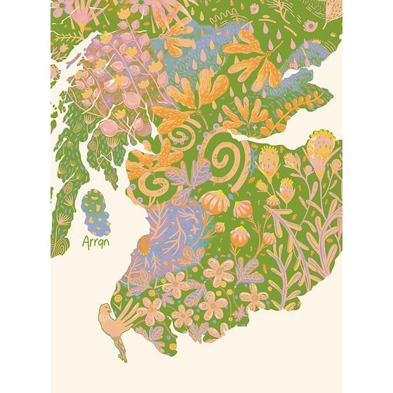 Alice Brown Scotland Map Print - Green