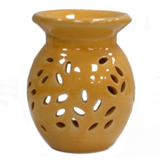 Ancient Wisdom orange Floral Ceramic Oil Burner
