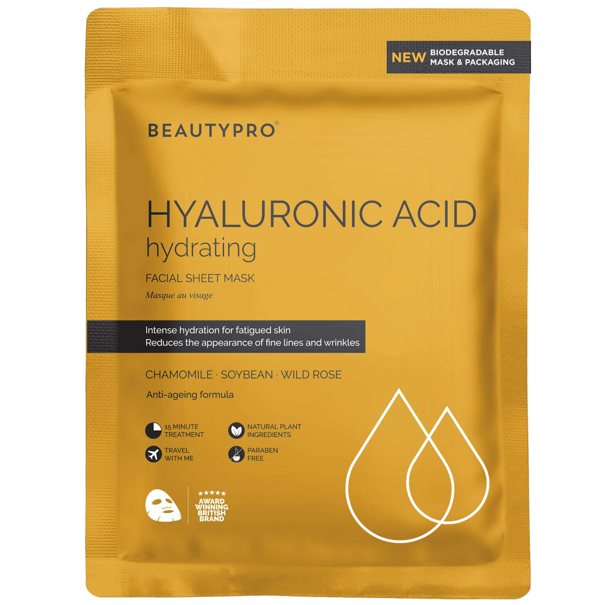Beauty Pro Hydrating Facial Sheet Mask With Hyaluronic Acid