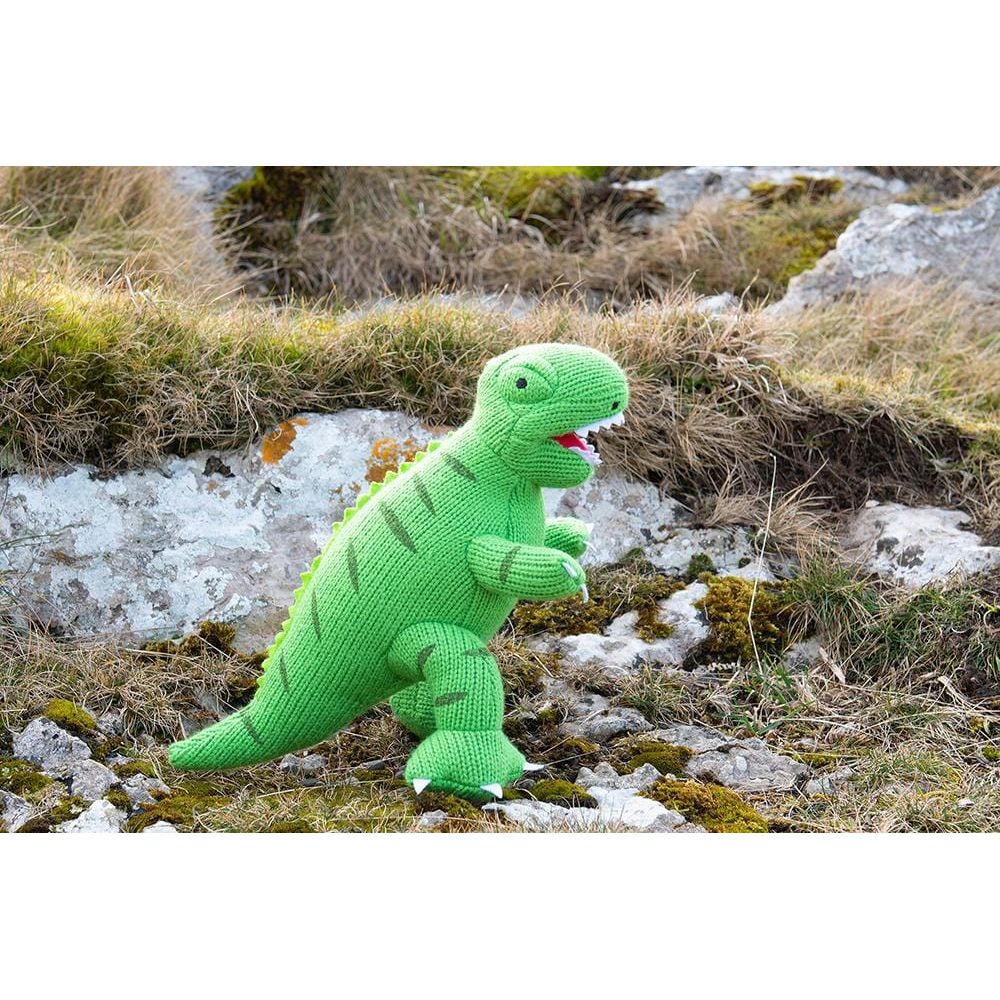 Best Years Ltd Knitted Green T Rex Dinosaur Toy