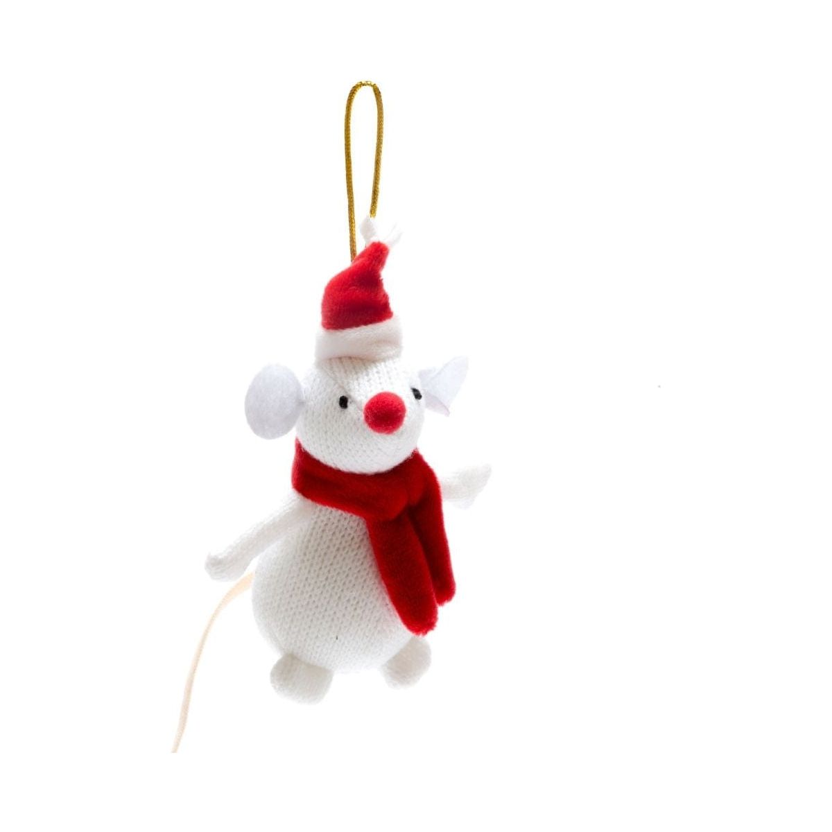 Best Years Ltd Knitted White Mouse Christmas Decoration