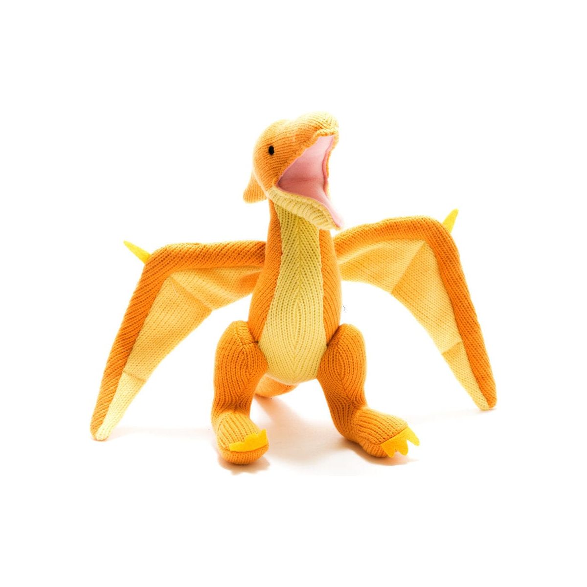 Best Years Ltd Knitted Yellow Pterodactyl Dinosaur Large Toy