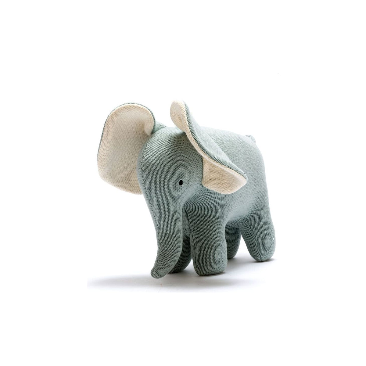Best Years Ltd Organic cotton knitted large elephant toy in teal
