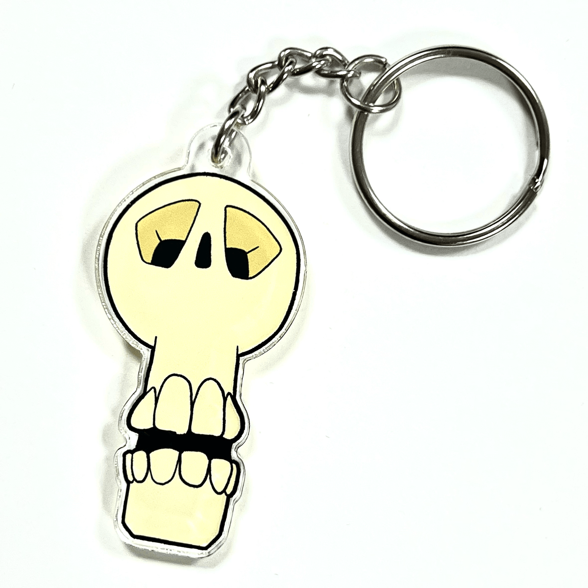 Bite Your Granny Boney Skull Inspired Keyring