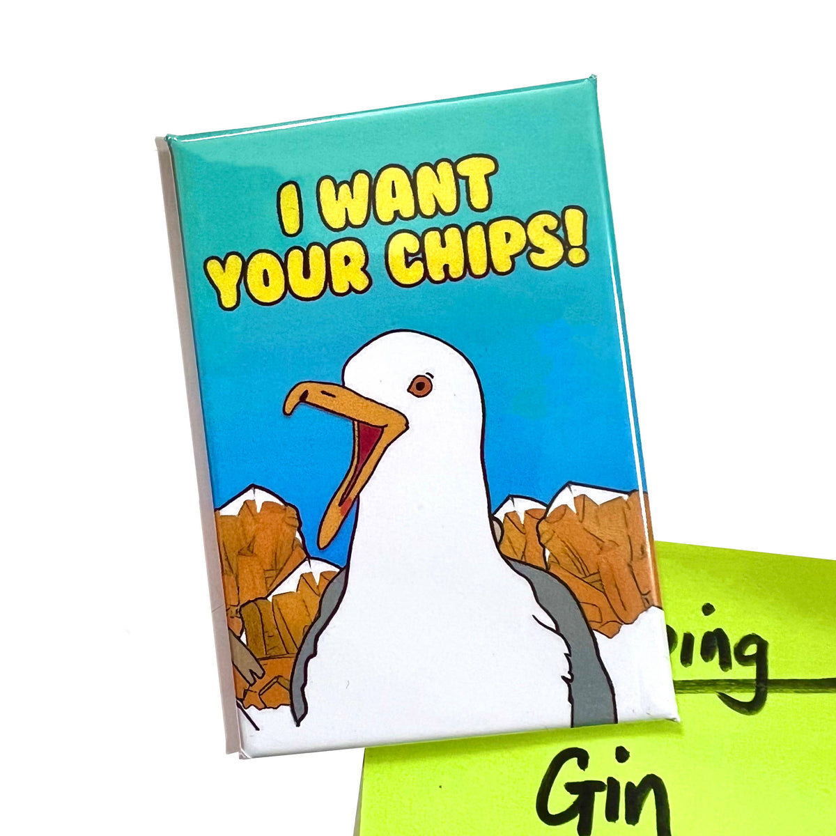 Bite Your Granny I Want Your Chips Seagull Rectangle Fridge Magnet