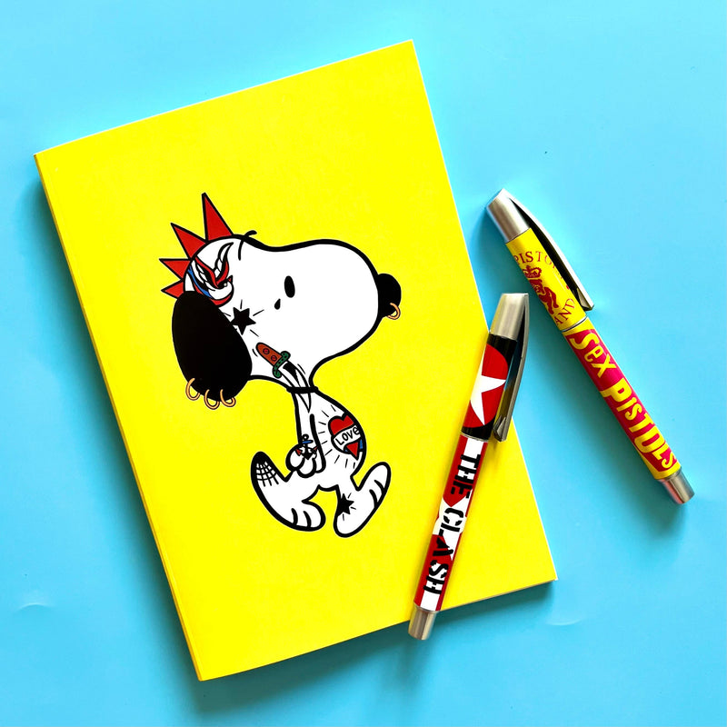 Bite Your Granny Punk Rock Tattoo Beagle A5 Notebook