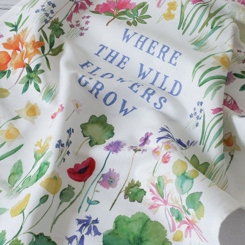 Bluebellgray Where the Wild Flowers Grow Tea Towel