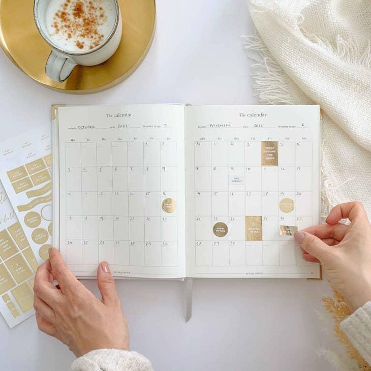 Blush And Gold Blush and Gold Foil Luxury Wedding Planner Book with Gilded Edges
