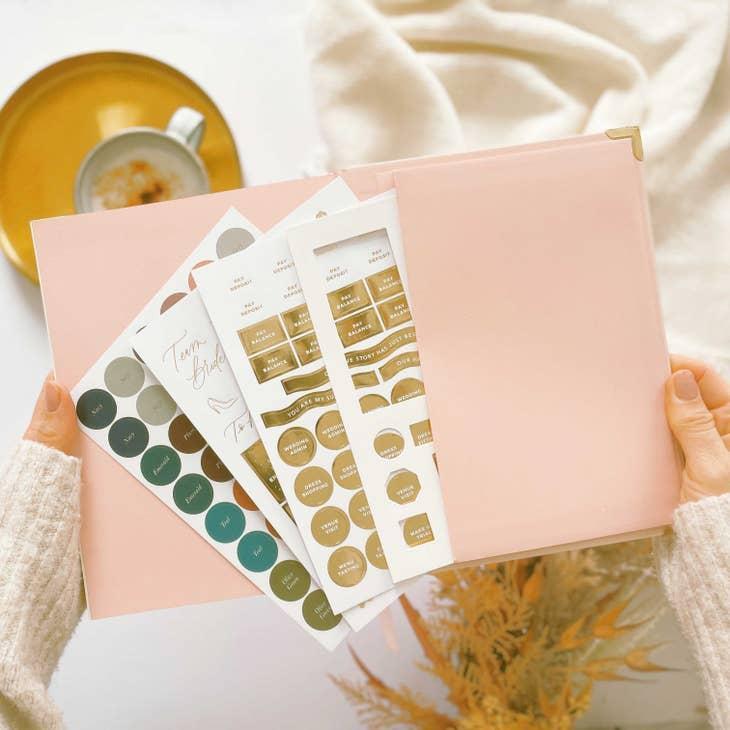 Blush And Gold Blush and Gold Foil Luxury Wedding Planner Book with Gilded Edges