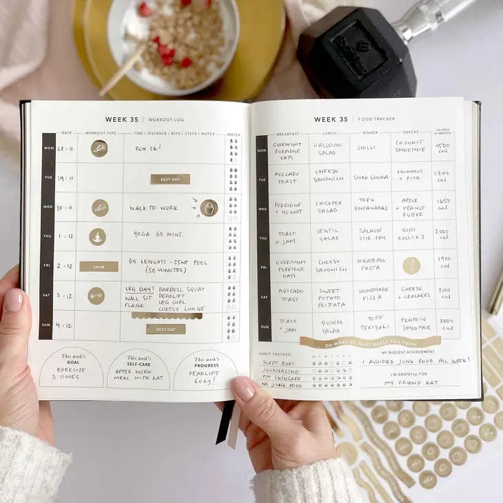 Blush And Gold My Daily Fitness planner - Workout and Meal Planner