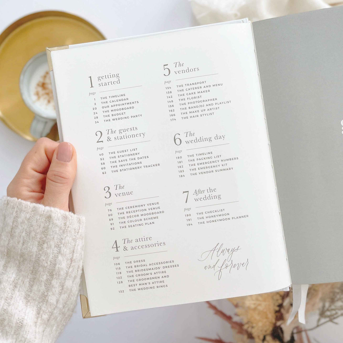 Blush And Gold NEW - Luxury Wedding Planner Book - White with Gold Foiling and Gilded Edges