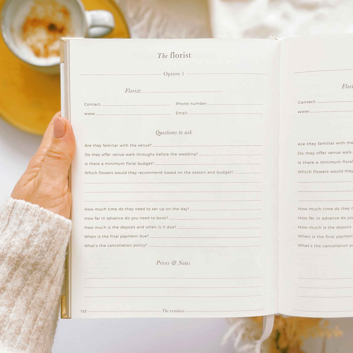 Blush And Gold NEW - Luxury Wedding Planner Book - White with Gold Foiling and Gilded Edges