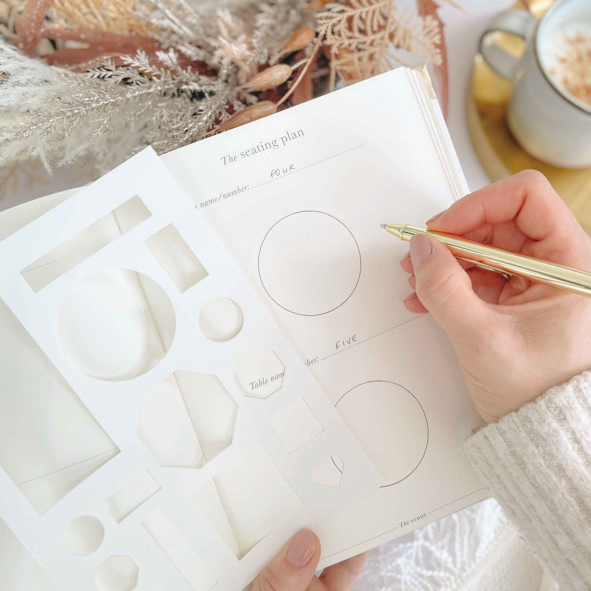 Blush And Gold NEW - Luxury Wedding Planner Book - White with Gold Foiling and Gilded Edges