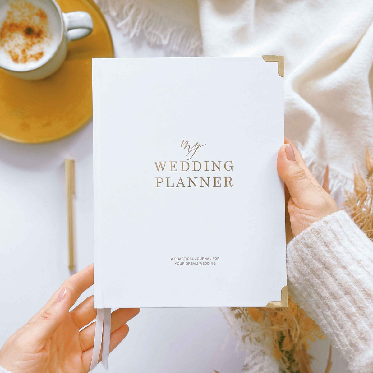 Blush And Gold NEW - Luxury Wedding Planner Book - White with Gold Foiling and Gilded Edges