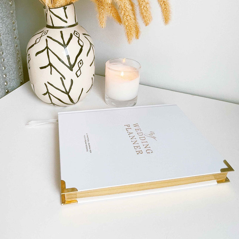 Blush And Gold NEW - Luxury Wedding Planner Book - White with Gold Foiling and Gilded Edges