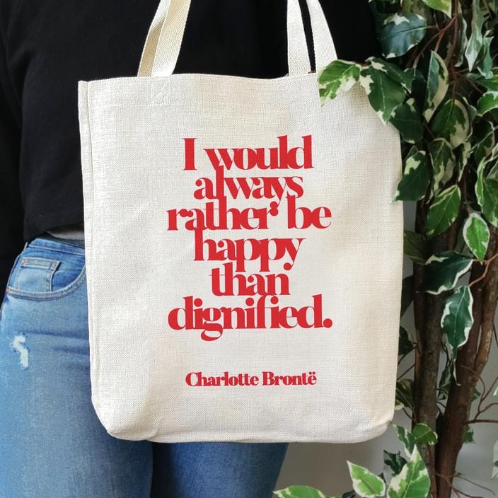 Bookishly Happy Than Dignified Tote Bag