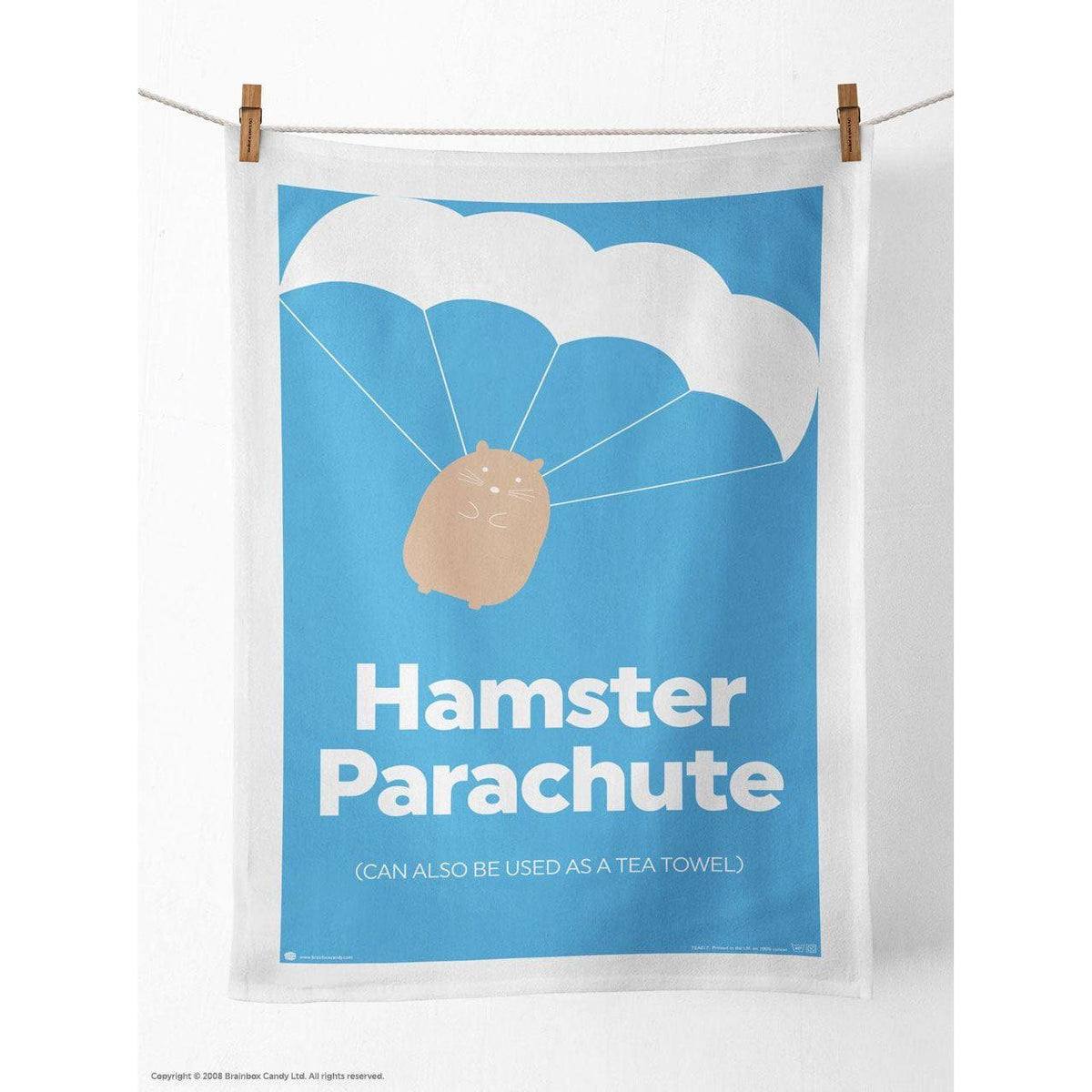 Brainbox Candy Hamster Parachute Tea Towel