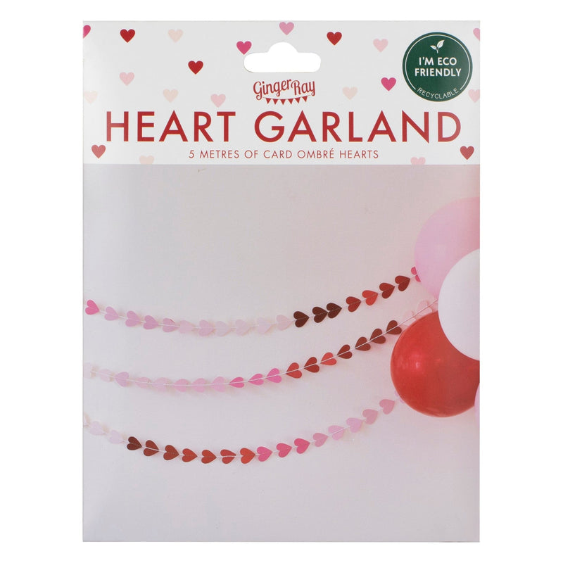 Ginger Ray Ombre Heart Garland Valentines Decoration
