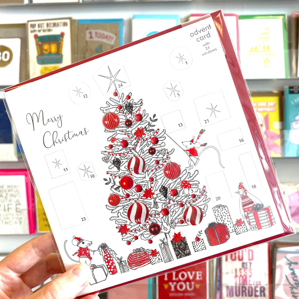 Cinnamon Aitch Christmas Tree Advent Calendar Card
