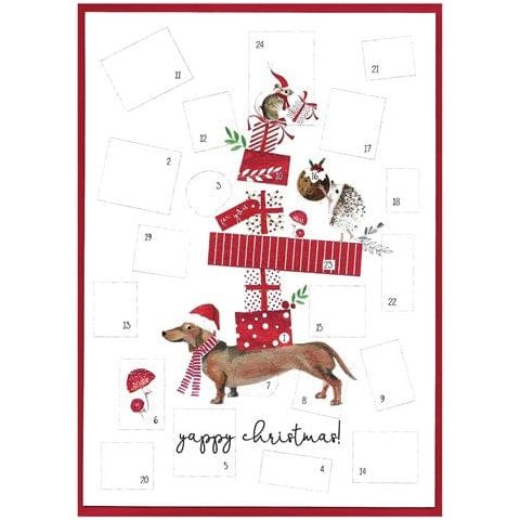 Cinnamon Aitch Yappy Christmas Sausage Dog Advent Calendar Card