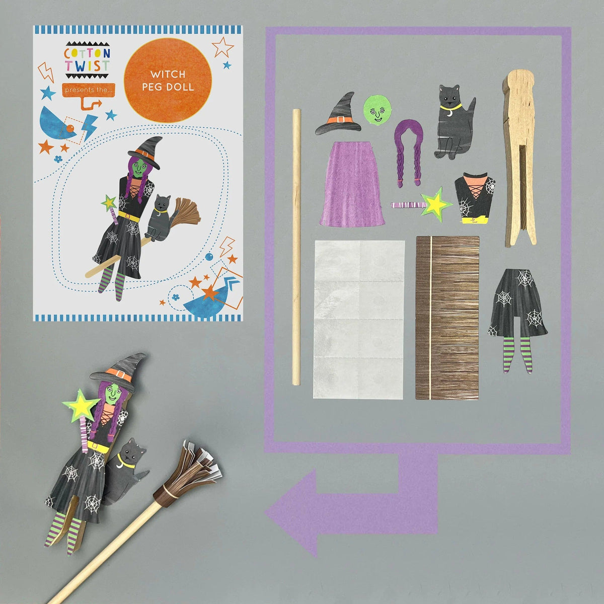 Cotton Twist Make Your Own Witch Peg Doll