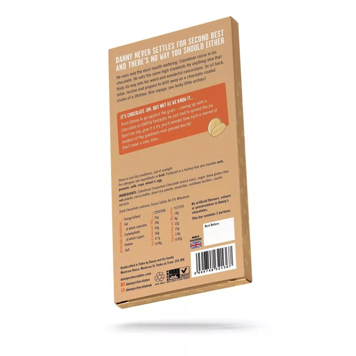 Danny's Chocolate Totally Fantastic Oat M!lk Chocolate Bar