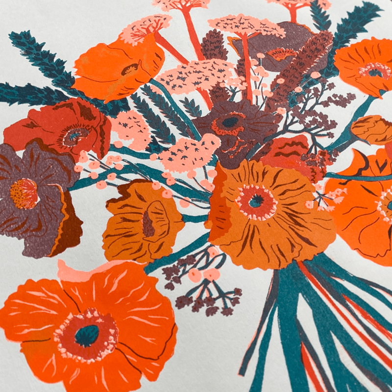 East End Press Floral Risograph Print