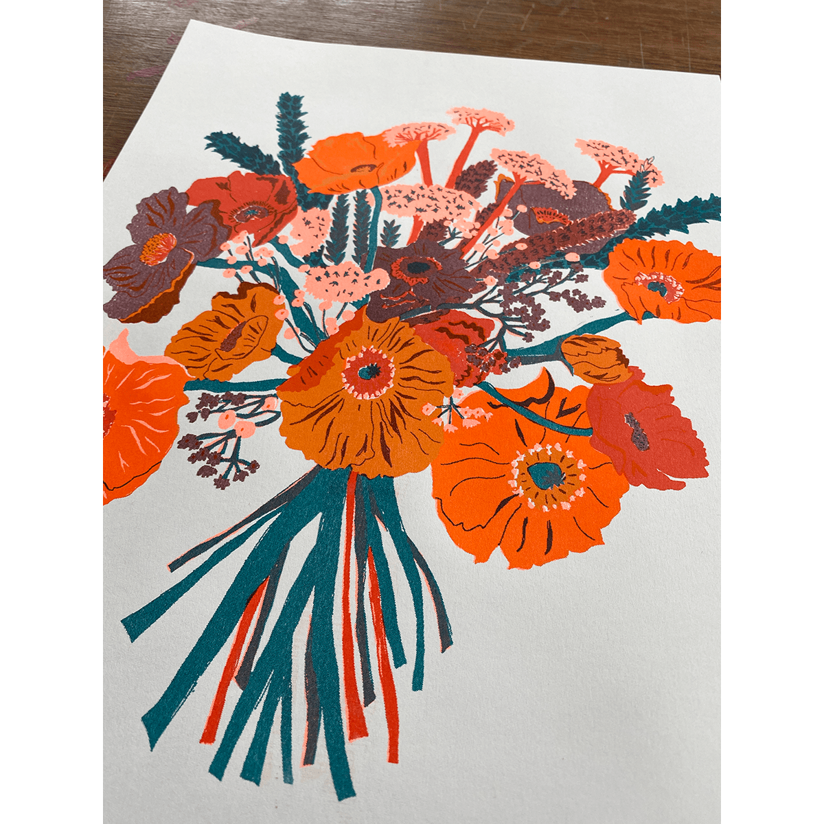 East End Press Floral Risograph Print