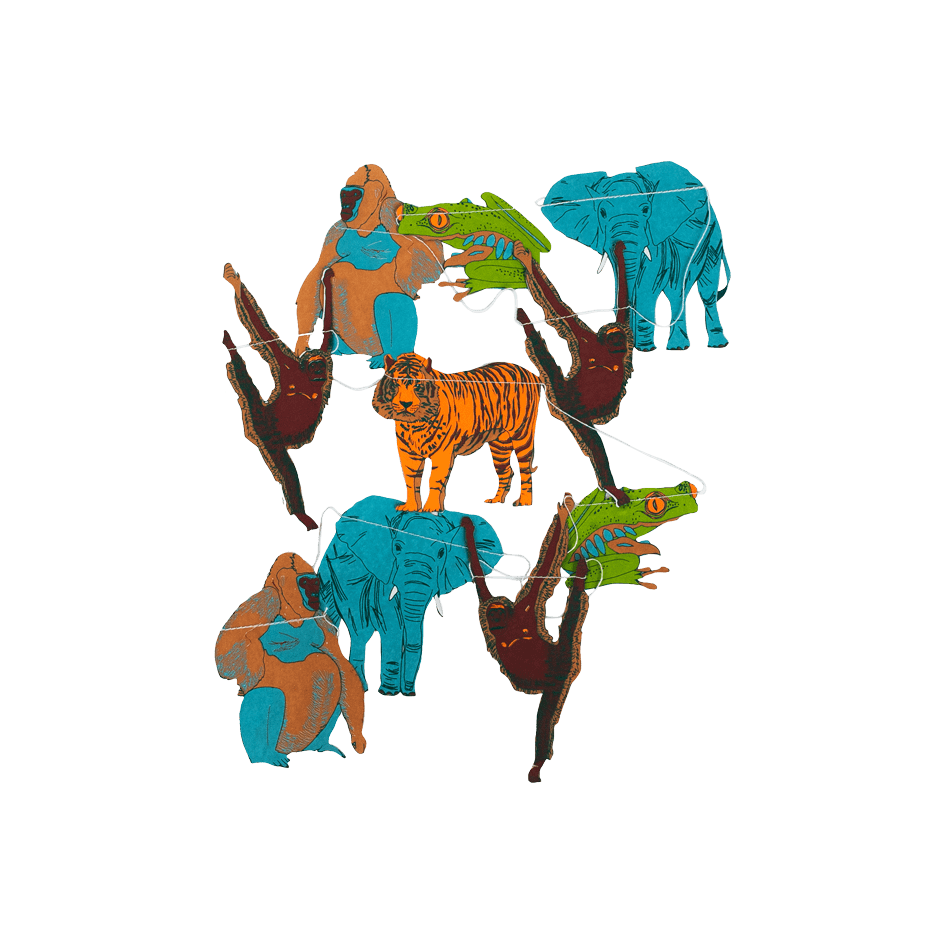 East End Press Jungle Animal Paper Garland