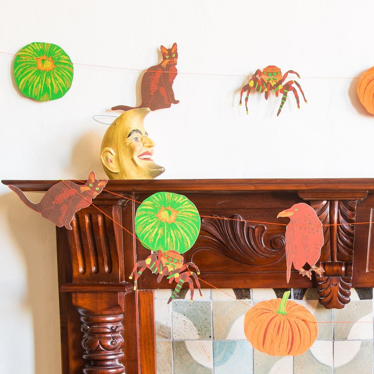 East End Press Pumpkins & Cats Halloween Garland