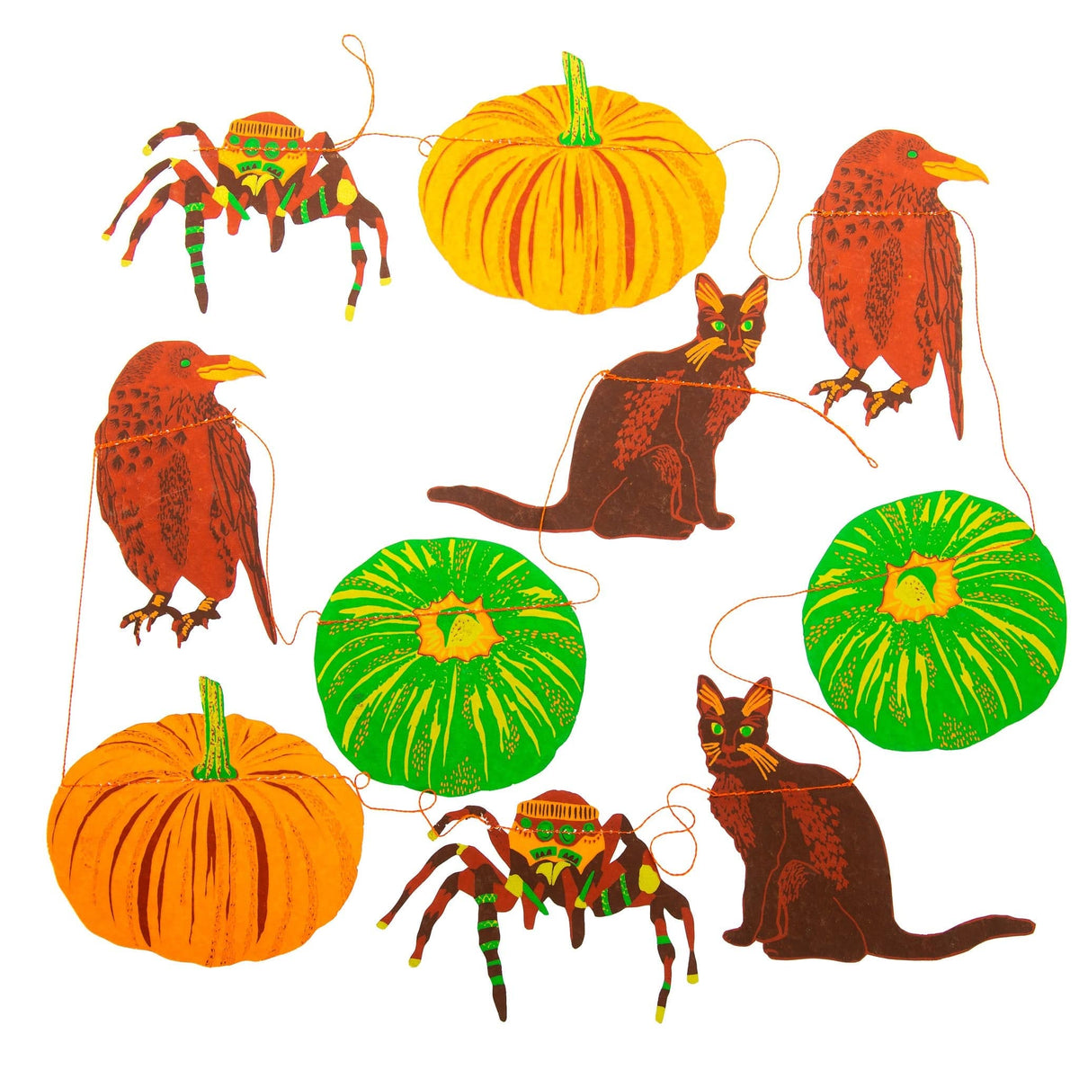 East End Press Pumpkins & Cats Halloween Garland