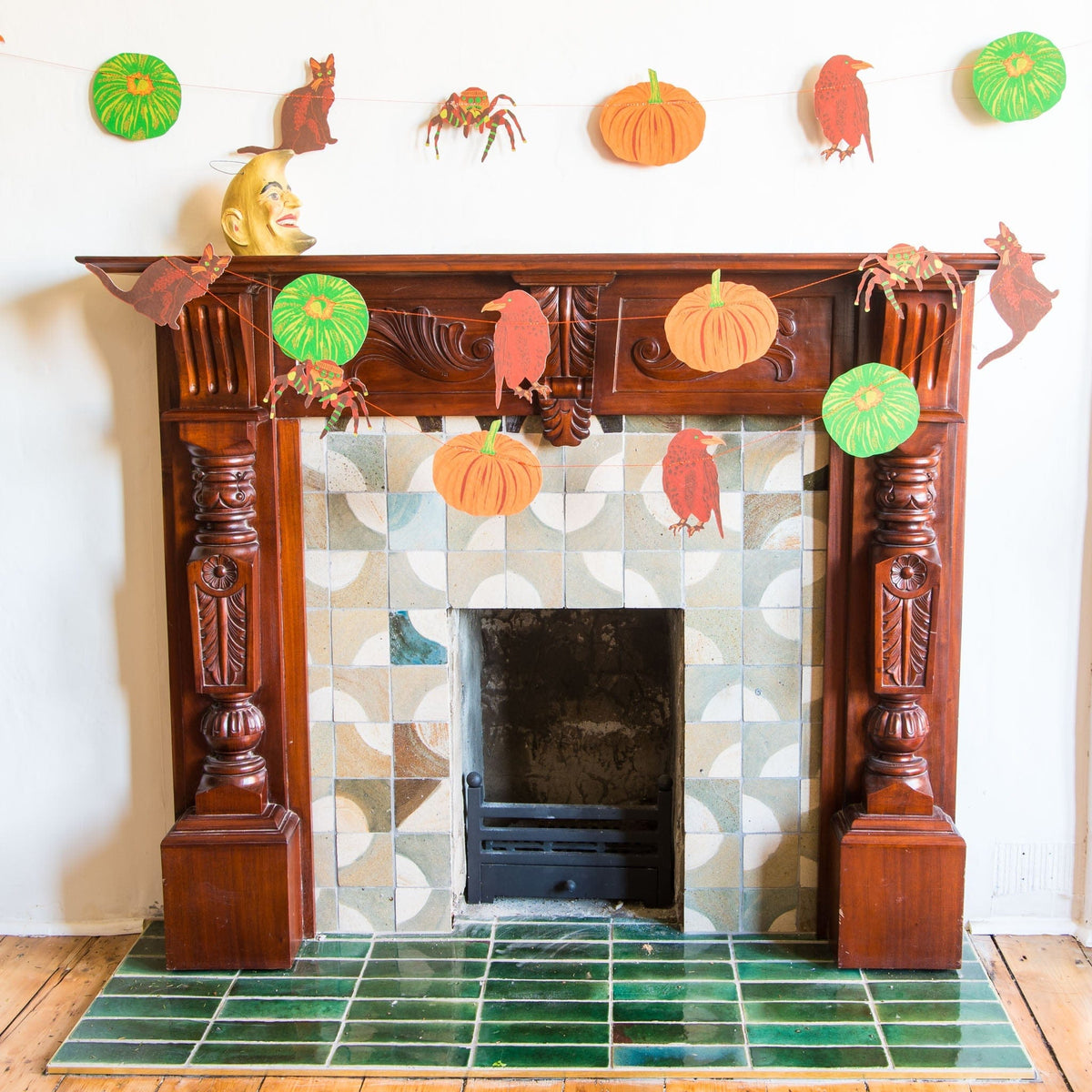 East End Press Pumpkins & Cats Halloween Garland