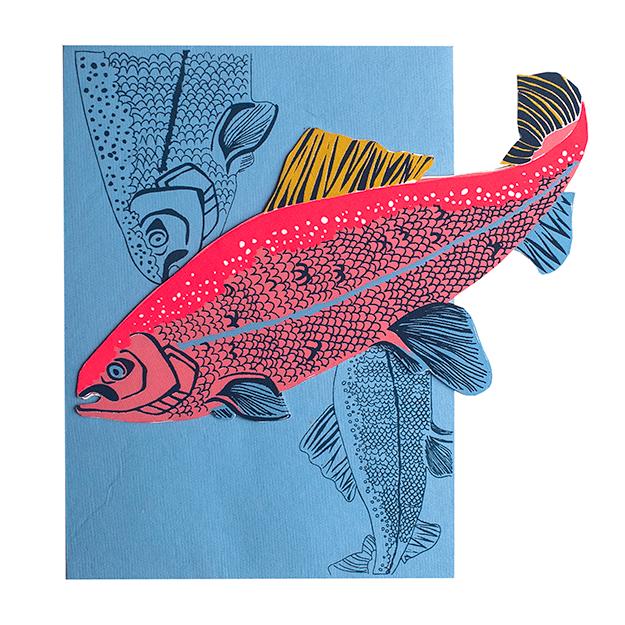 East End Press Salmon Greetings Card